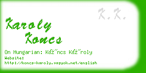 karoly koncs business card